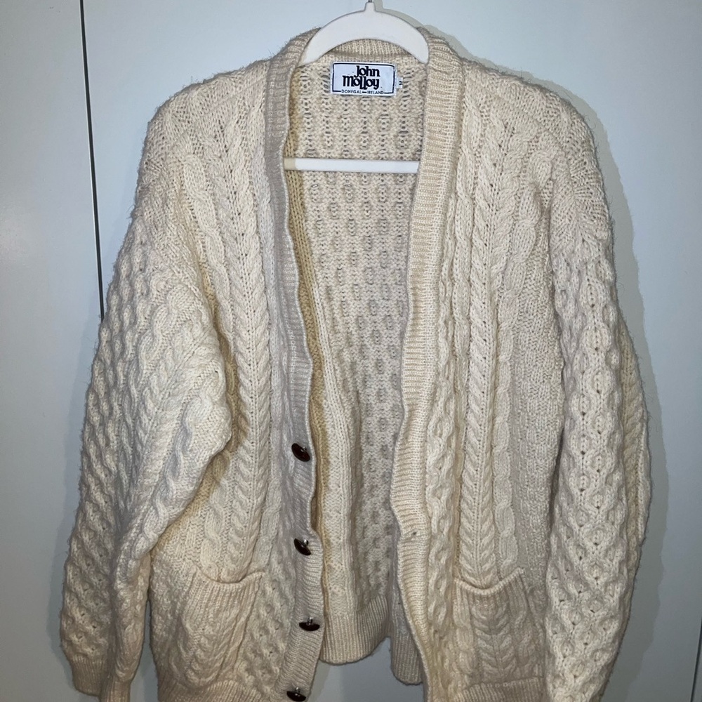 Cream Cable Knit Cardigan